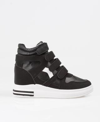 KRISP Colour Block High Top Velcro Fashion Trainers (15953)
