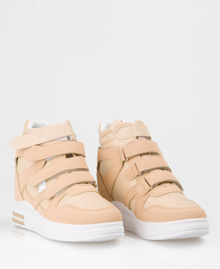 KRISP Colour Block High Top Velcro Fashion Trainers (15953)