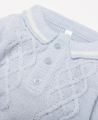 BONJOUR BEBE Baby Gift Box - Braid Cable Knit Jumper Trousers Mitts Hat (W24200)