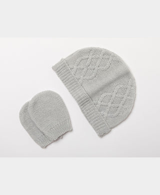 BONJOUR BEBE Baby Gift Box - Braid Cable Knit Jumper Trousers Mitts Hat (W24200)