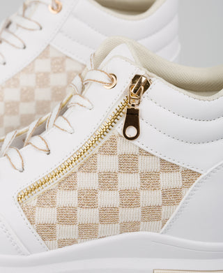 KRISP Colour Block High Top Lurex Fashion Trainers (2964)