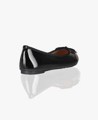 KRISP Bow Toe Patent Ballerina Pumps (3701)