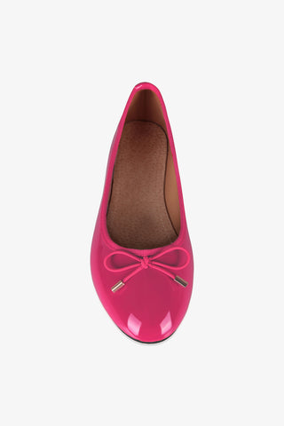 KRISP Bow Toe Patent Ballerina Pumps (3701)