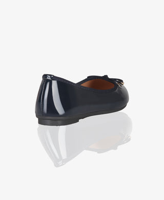 KRISP Bow Toe Patent Ballerina Pumps (3701)