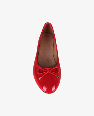 KRISP Bow Toe Patent Ballerina Pumps (3701)