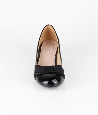 KRISP Bow Toe Low Heel Patent Courts (4241)