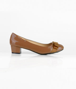 KRISP Bow Toe Low Heel Patent Courts (4241)