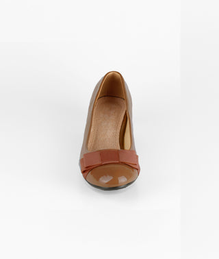 KRISP Bow Toe Low Heel Patent Courts (4241)