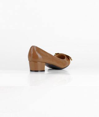 KRISP Bow Toe Low Heel Patent Courts (4241)
