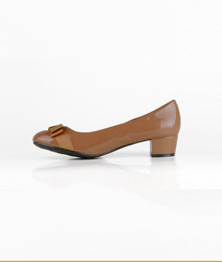 KRISP Bow Toe Low Heel Patent Courts (4241)
