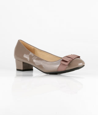 KRISP Bow Toe Low Heel Patent Courts (4241)