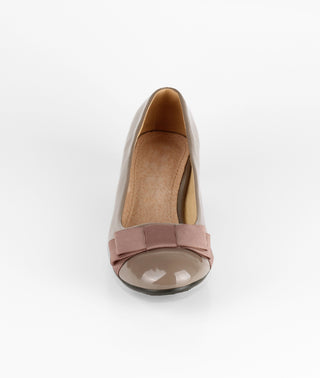 KRISP Bow Toe Low Heel Patent Courts (4241)