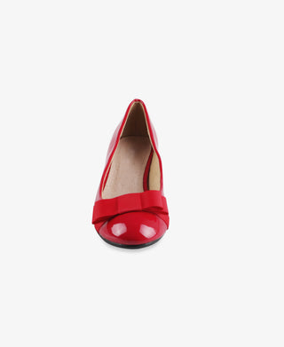 KRISP Bow Toe Low Heel Patent Courts (4241)