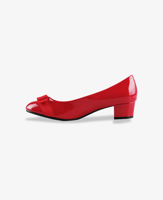 KRISP Bow Toe Low Heel Patent Courts (4241)