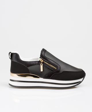 KRISP Zip Detail Platform Slip On Trainers (5308)