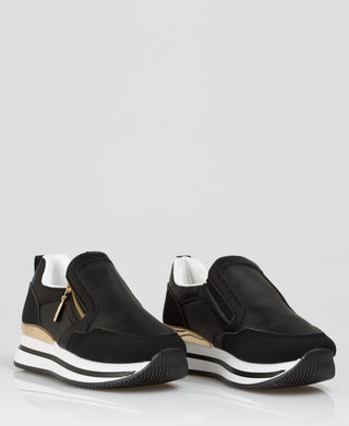 KRISP Zip Detail Platform Slip On Trainers (5308)