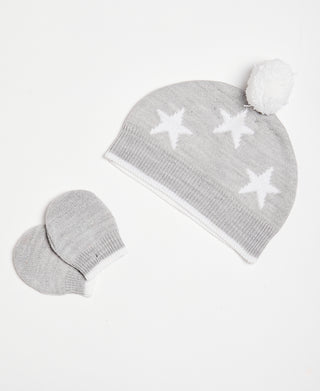 BONJOUR BEBE Baby Piece Gift Box - Star Jumper Trousers Mitts Hat (W21828)