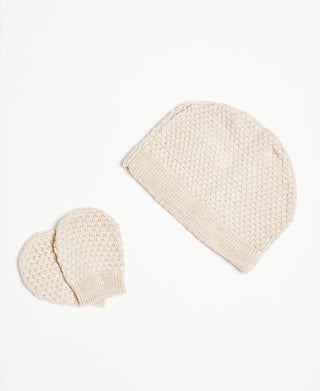 BONJOUR BEBE Baby Gift Box - Honeycomb Knit Jumper Trousers Mitts Hat (W22001)