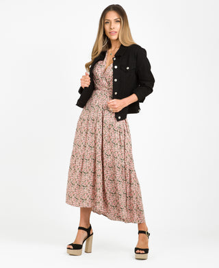 KRISP Black Button Front Classic Denim Jacket (10993)