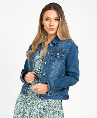 KRISP Blue Button Front Classic Denim Jacket (10993)