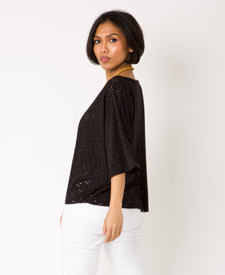 KRISP Eyelet Embroidery Oversize Top with Necklace (11026)