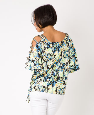 KRISP Split Sleeve Flower Printed Top (11031)
