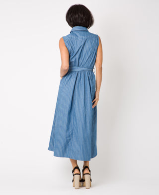 KRISP Denim Look Button Down Maxi Dress with Pockets (11045)