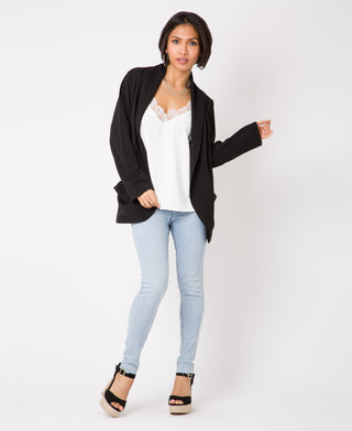 KRISP Shawl Collar 2 Pocket Open Blazer (11072)