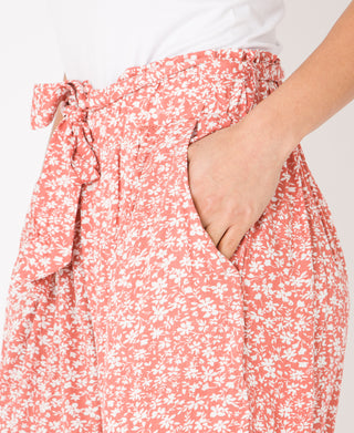 KRISP Tie Belted Waist Ditsy Floral Print Shorts (11087)