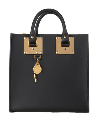 Sophie Hulme Square Albion Bag, Black/Gold (4679)