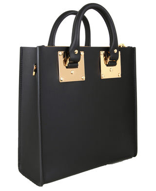 Sophie Hulme Square Albion Bag, Black/Gold (4679)