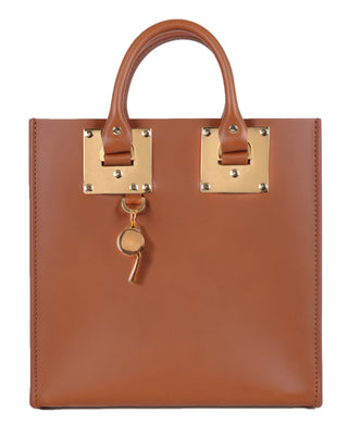 Sophie Hulme Square Albion Bag, Tan/Gold (4679)
