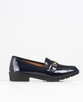 KRISP Patent Penny Loafers with Buckle (11018)