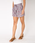 KRISP Tie Belted Waist Multicolour Flower Print Shorts (11091)