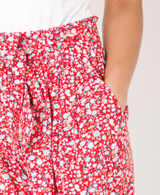KRISP Tie Belted Waist Multicolour Flower Print Shorts (11091)