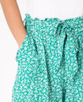 KRISP Tie Belted Waist White Flower Print Shorts (11092)