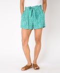 KRISP Tie Belted Waist White Flower Print Shorts (11092)