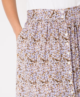 KRISP Button Front Floral Print Midi Skirt (11098)