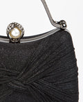 KRISP Pearl Lock Firm Grab Handle Glitter Clutch Bag