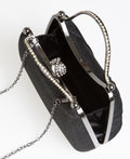 KRISP Pearl Lock Firm Grab Handle Glitter Clutch Bag