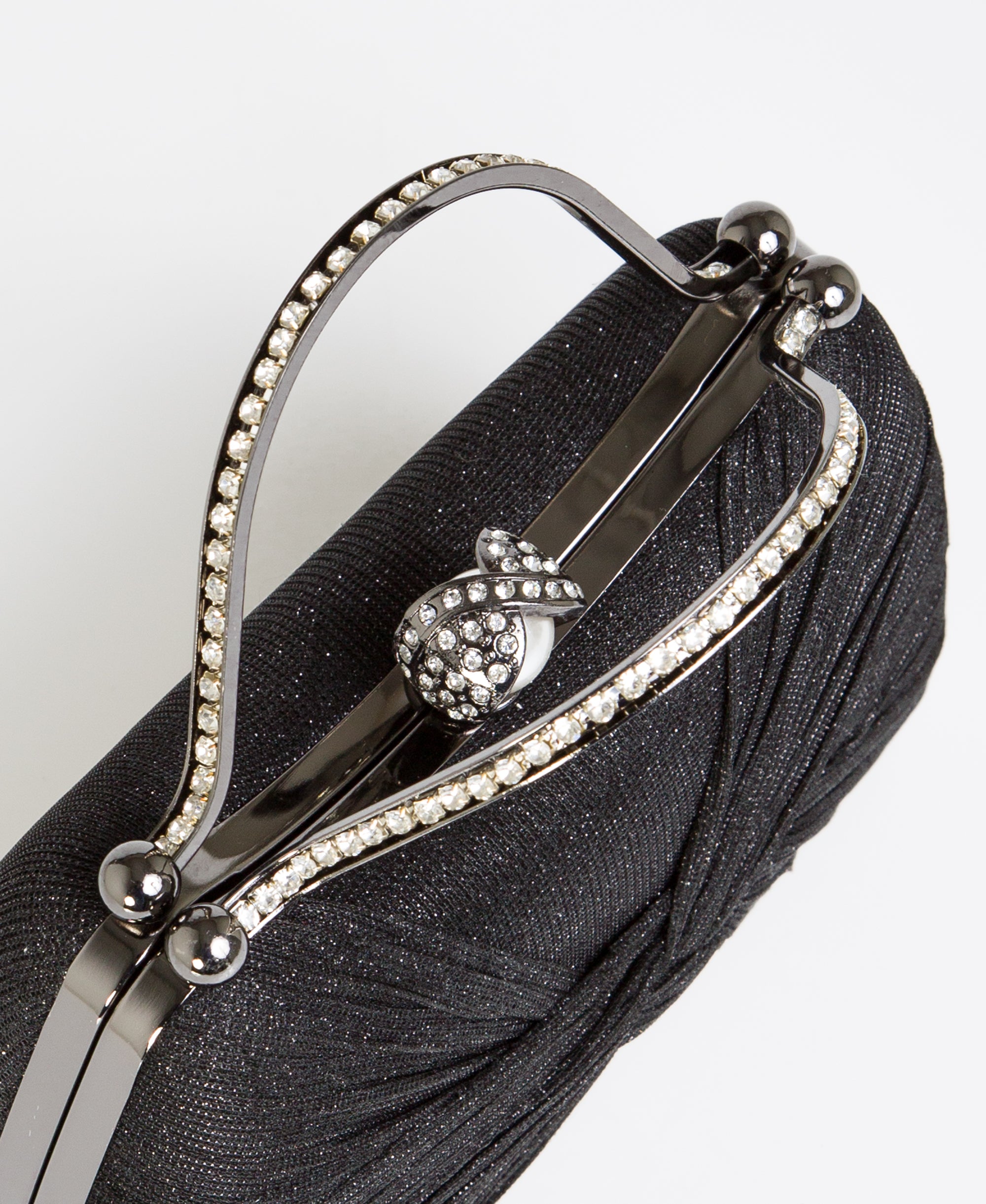 KRISP Pearl Lock Firm Grab Handle Glitter Clutch Bag