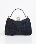 KRISP Pearl Lock Firm Grab Handle Glitter Clutch Bag