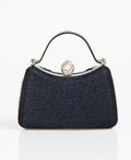 KRISP Pearl Lock Firm Grab Handle Glitter Clutch Bag