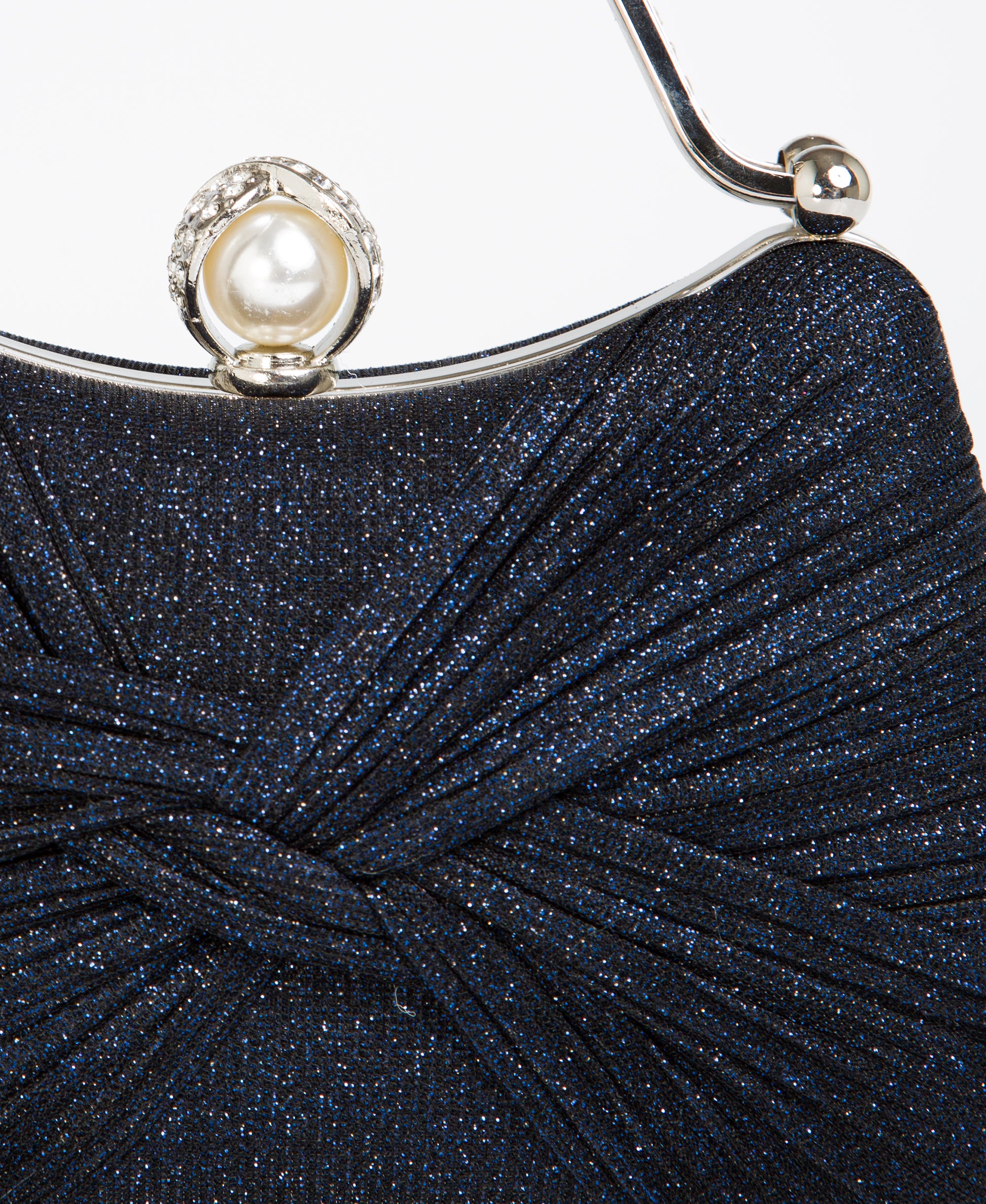 KRISP Pearl Lock Firm Grab Handle Glitter Clutch Bag