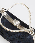 KRISP Pearl Lock Firm Grab Handle Glitter Clutch Bag