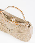 KRISP Pearl Lock Firm Grab Handle Glitter Clutch Bag