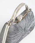 KRISP Pearl Lock Firm Grab Handle Glitter Clutch Bag
