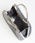 KRISP Pearl Lock Firm Grab Handle Glitter Clutch Bag