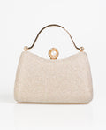 KRISP Pearl Lock Firm Grab Handle Glitter Clutch Bag