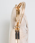 KRISP Pearl Lock Firm Grab Handle Glitter Clutch Bag